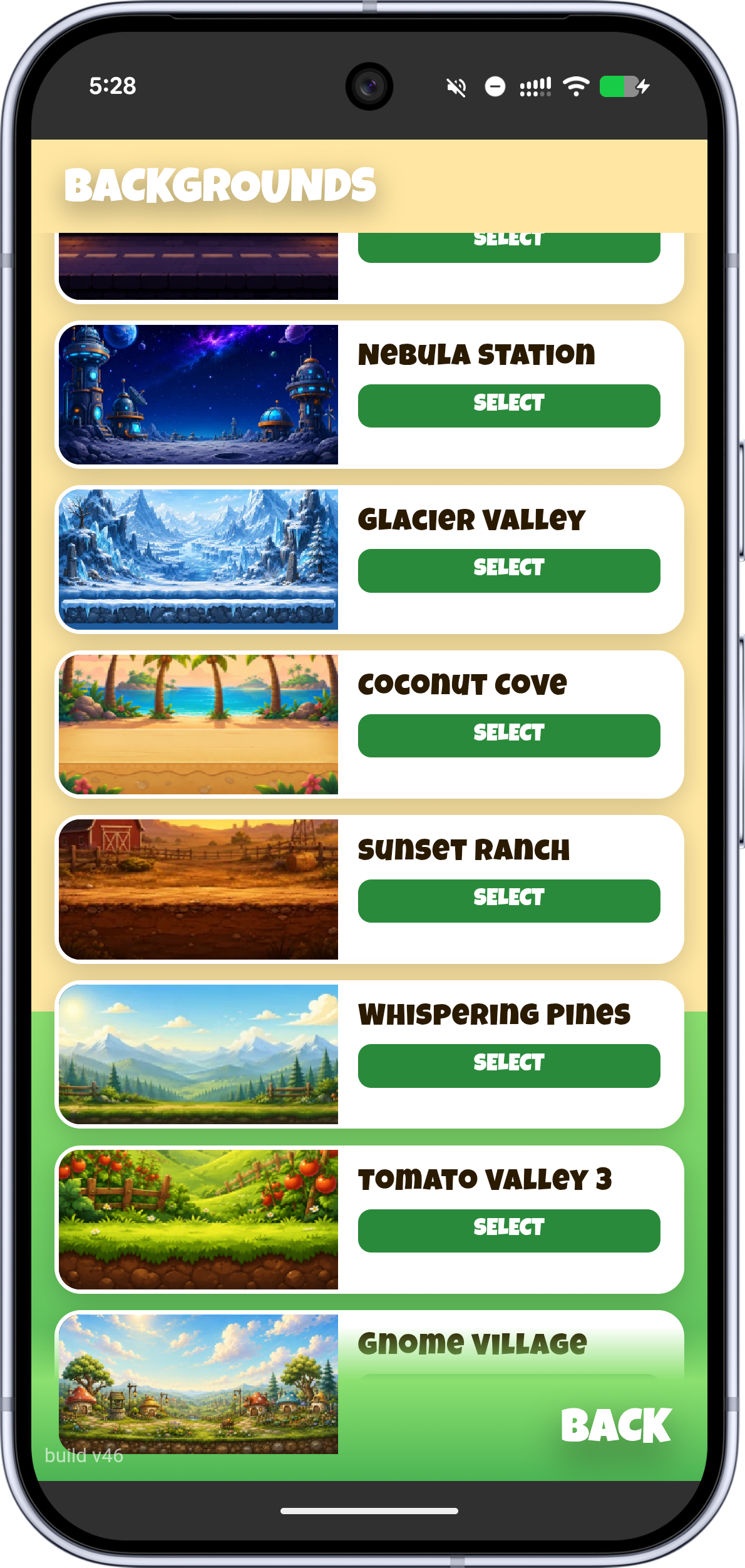 Unlockable backgrounds